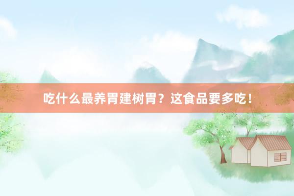 吃什么最养胃建树胃？这食品要多吃！